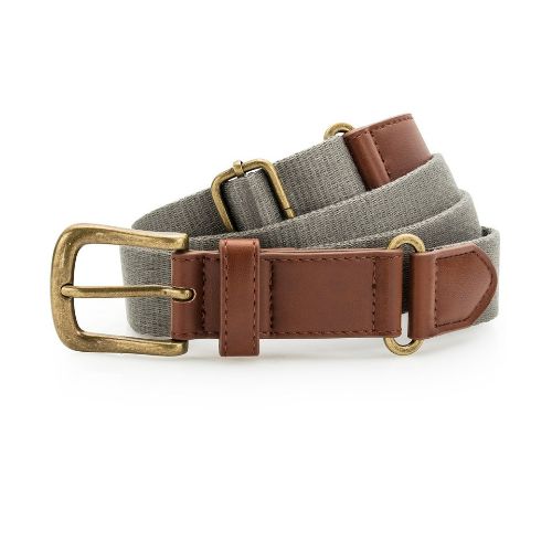 Asquith & Fox Faux Leather And Canvas Belt Slate